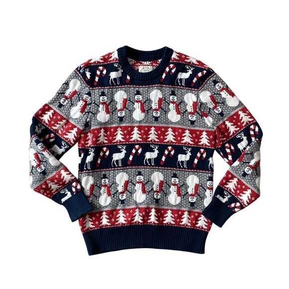 Vintage St John's Bay Snowman Christmas Sweater Fair Isle Ugly Sweater Small - Picture 5 of 5